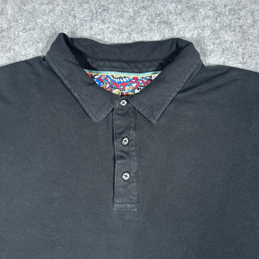 Robert Graham Polo Shirt Men's Size 2XL Black Collared Preppy Short Sleeve - Picture 8 of 13